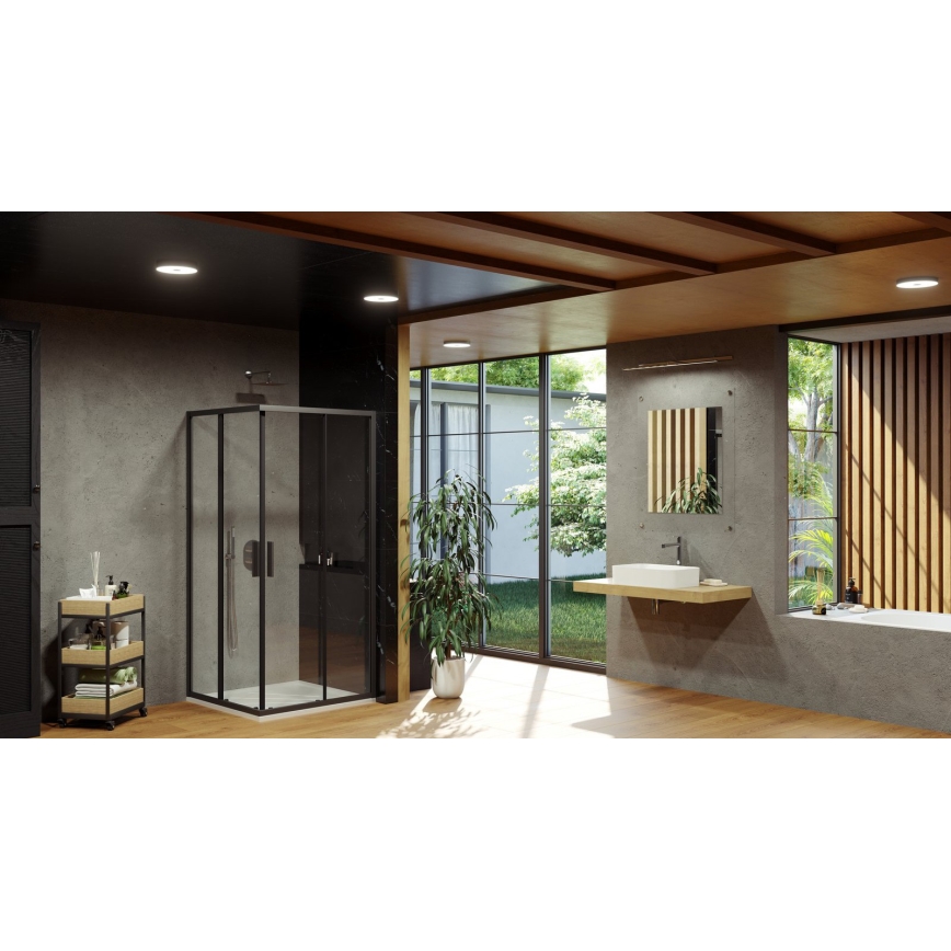 Ravak X1LM70300Z1 - Cabina doccia angolare a quattro ante BLIX SLIM 90x90 cm, nera