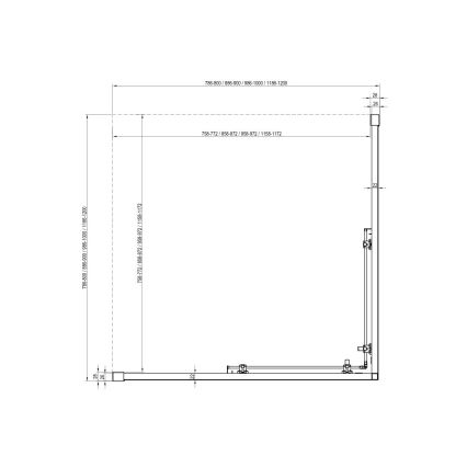Ravak X1LM70C00Z1 - Cabina doccia angolare a quattro ante BLIX SLIM 90x90 cm, cromo lucido