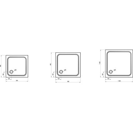 Ravak XA047701010 - Piatto doccia quadrato PERSEUS 90x90 cm bianco