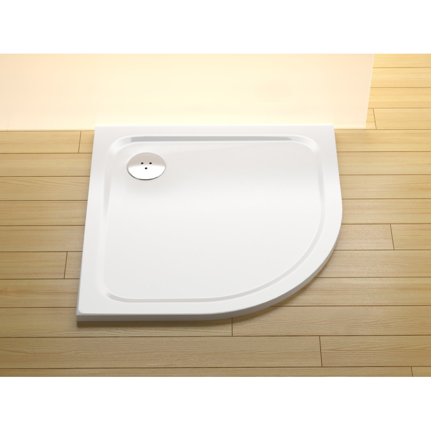 Ravak XA247701010 - Piatto doccia angolare ELIPSO a quarto di cerchio 90x90 cm bianco