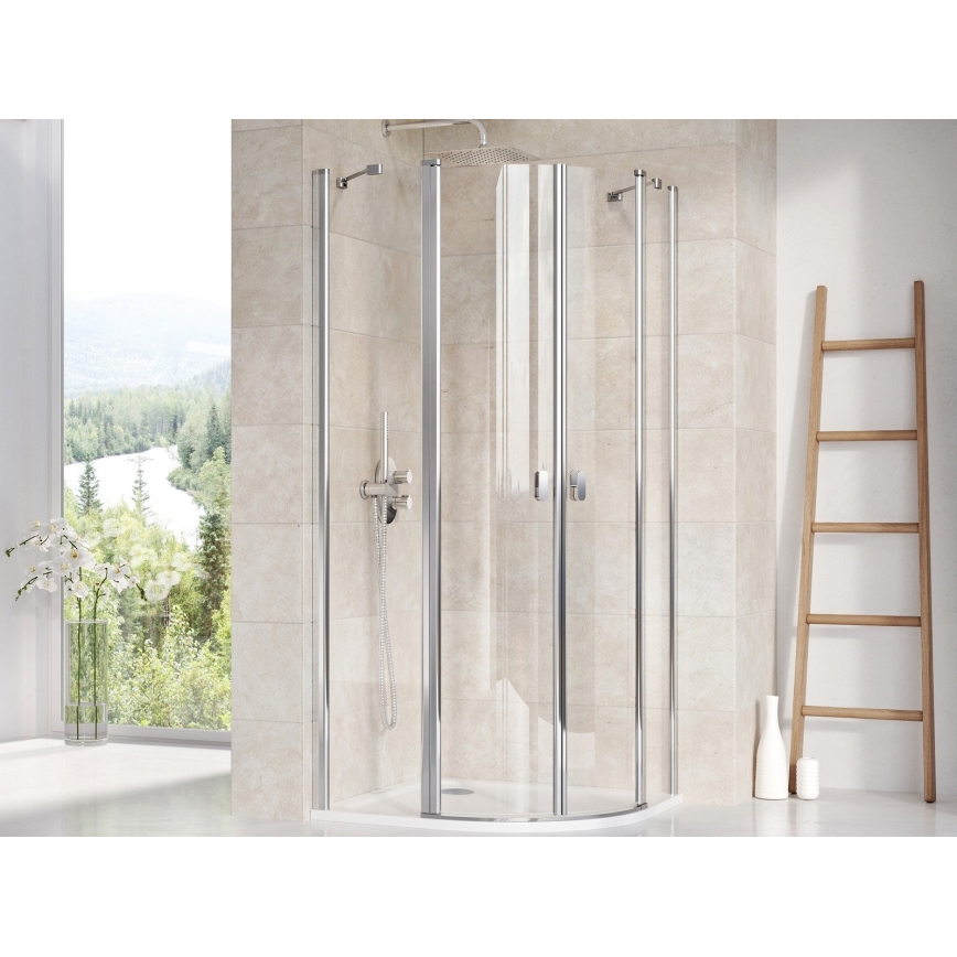 Ravak XA247701010 - Piatto doccia angolare ELIPSO a quarto di cerchio 90x90 cm bianco