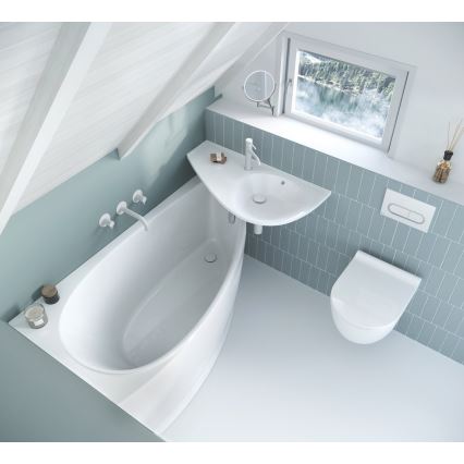 Ravak XJ1L1100000 - Lavabo sospeso AVOCADO 85x45 cm marmo colato/bianco