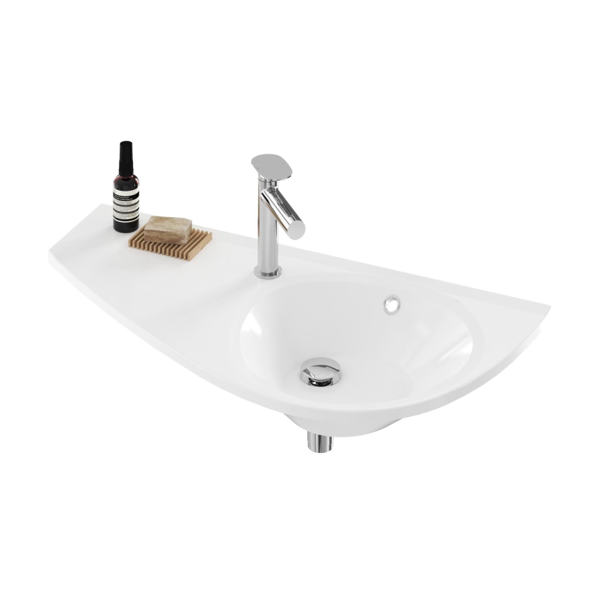 Ravak XJ1L1100000 - Lavabo sospeso AVOCADO 85x45 cm marmo colato/bianco