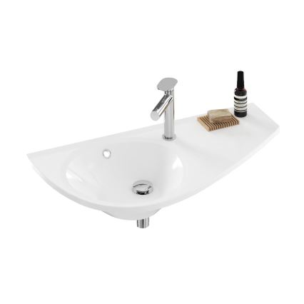 Ravak XJ1P1100000 - Lavabo sospeso AVOCADO 85x45 cm in marmo colato/bianco
