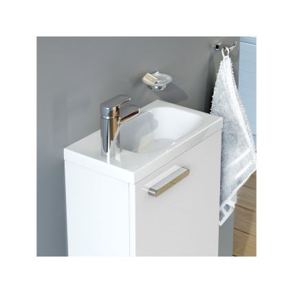 Ravak XJGL1100000 - Lavabo sospeso CHROME 40x22 cm in marmo colato/bianco