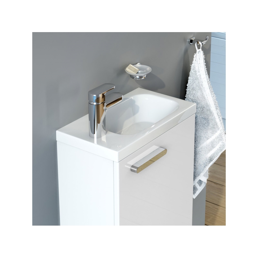 Ravak XJGL1100000 - Lavabo sospeso CHROME 40x22 cm in marmo colato/bianco