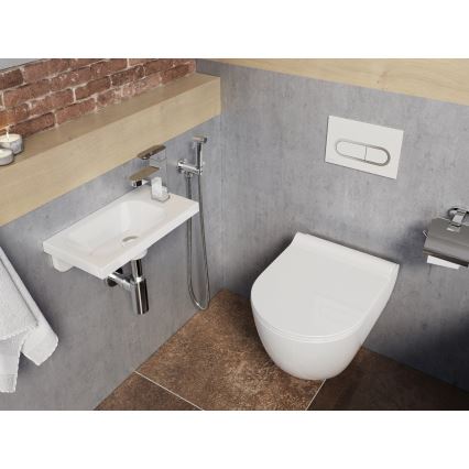 Ravak XJGP1100000 - Lavabo sospeso CHROME 40x22 cm marmo colato/bianco