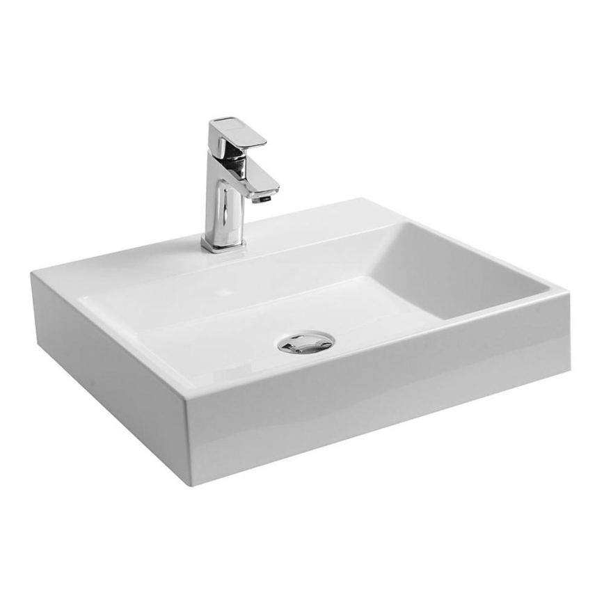 Ravak XJO01250000 - Lavabo sospeso NATURAL 50x45 cm in marmo ricomposto/bianco