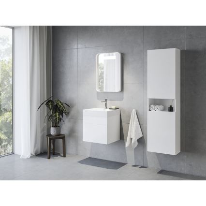 Ravak XJO01250000 - Lavabo sospeso NATURAL 50x45 cm in marmo ricomposto/bianco