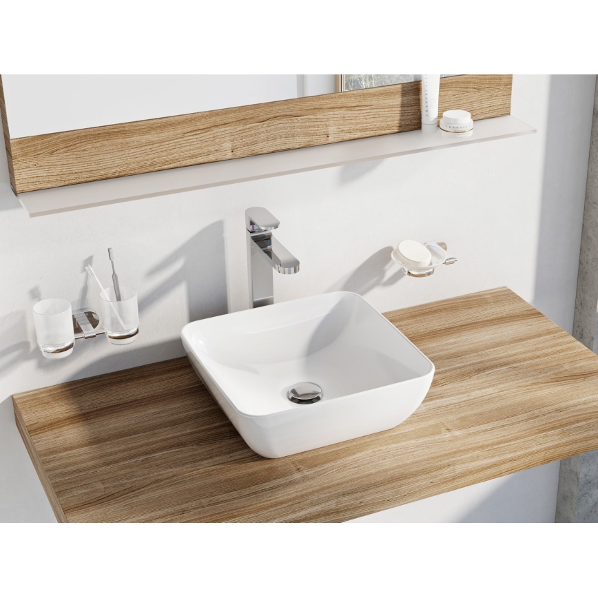 Ravak XJX01138001 - Lavabo da appoggio UNI SLIM 38x38 cm ceramica/bianco