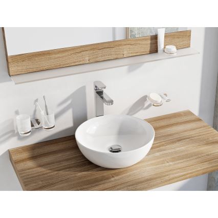 Ravak XJX01140003 - Lavabo da appoggio UNI SLIM Ø 40 cm ceramica/bianco