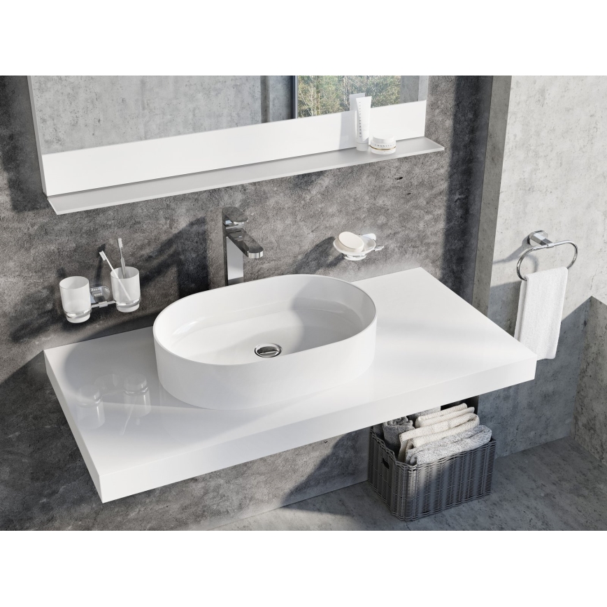 Ravak XJX01155001 - Lavabo da appoggio CERAMIC SLIM 55x37 cm in ceramica/bianco