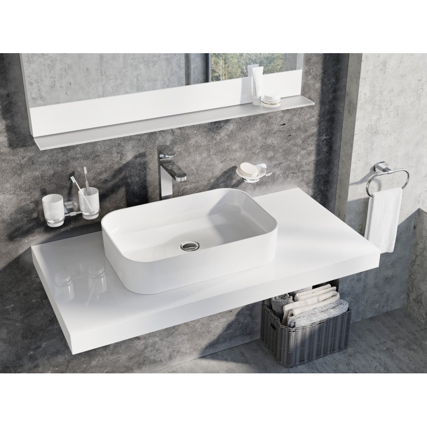 Ravak XJX01155002 - Lavabo da appoggio CERAMIC SLIM 55x37 cm ceramica/bianco