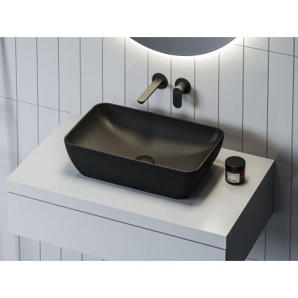 Ravak XJX0D150000 - Lavabo da appoggio CERAMIC SLIM 50x31 cm ceramica/nero