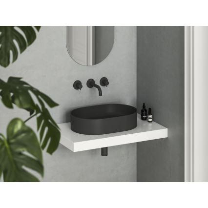 Ravak XJX0D155000 - Lavabo da appoggio CERAMIC SLIM 55x37 cm ceramica/nero