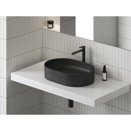 Ravak XJX0D155000 - Lavabo da appoggio CERAMIC SLIM 55x37 cm ceramica/nero