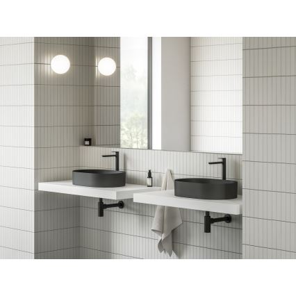 Ravak XJX0D155000 - Lavabo da appoggio CERAMIC SLIM 55x37 cm ceramica/nero