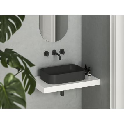 Ravak XJX0D155001 - Lavabo da appoggio CERAMIC SLIM 55x37 cm ceramica/nero