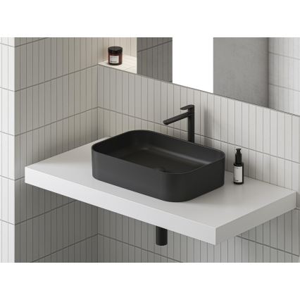 Ravak XJX0D155001 - Lavabo da appoggio CERAMIC SLIM 55x37 cm ceramica/nero