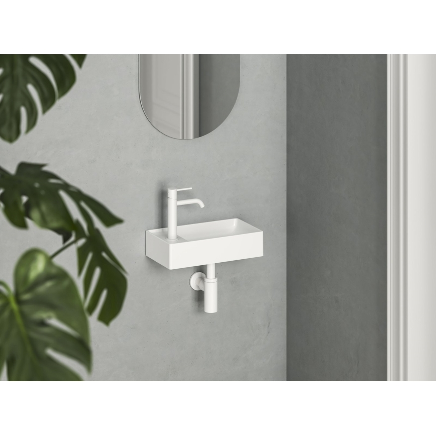 Ravak XJXL1240000 - Lavabo sospeso VEDA 40,8x22,2 cm ceramica/bianco