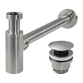REA-A4400 - Sifone per lavabo con scarico CLICK-CLACK, diametro 6,4 cm, finitura nichel