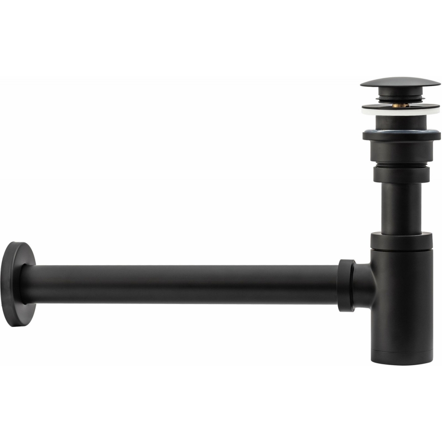REA-A5215 - Sifone per lavabo con piletta CLICK-CLACK, diametro 6,4 cm, nero opaco