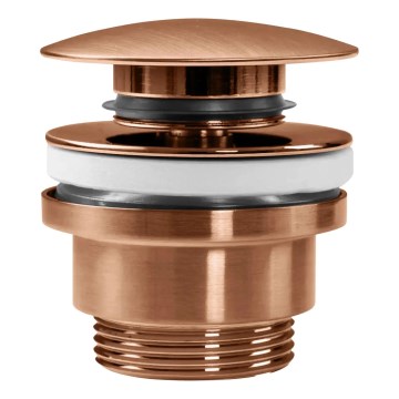 REA-A5632 - Scarico per lavabo CLICK-CLACK, diam. 6,4 cm, in rame spazzolato