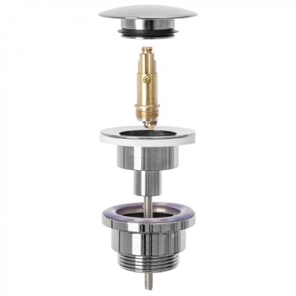 REA-A5693 - Sifone per lavabo con scarico CLICK-CLACK, diam. 6,4 cm, cromo lucido