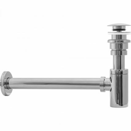 REA-A5693 - Sifone per lavabo con scarico CLICK-CLACK, diam. 6,4 cm, cromo lucido