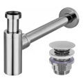 REA-A5693 - Sifone per lavabo con scarico CLICK-CLACK, diam. 6,4 cm, cromo lucido