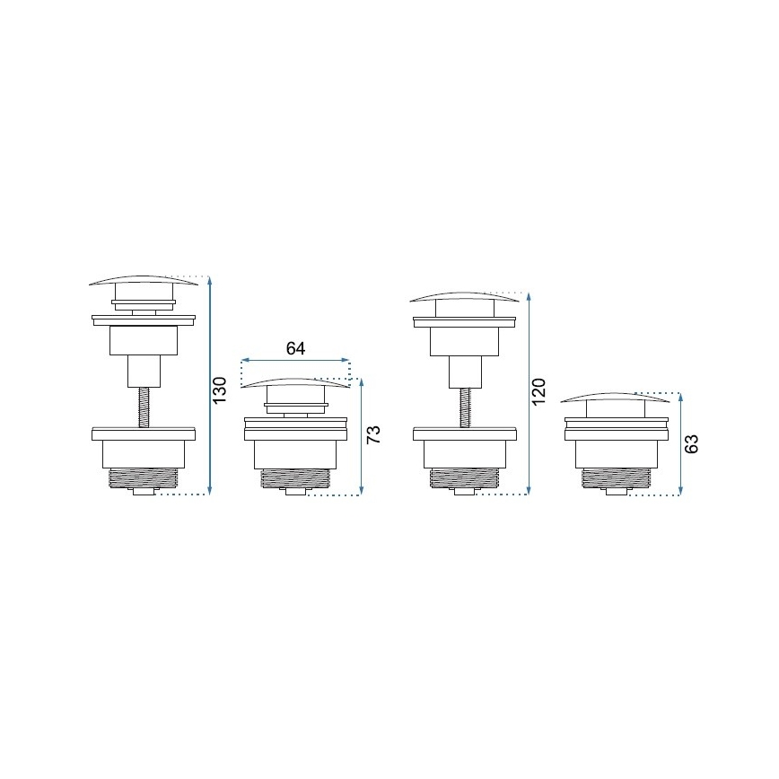 REA-A6000 - Scarico per lavabo CLICK-CLACK Ø 6,4 cm nichel spazzolato