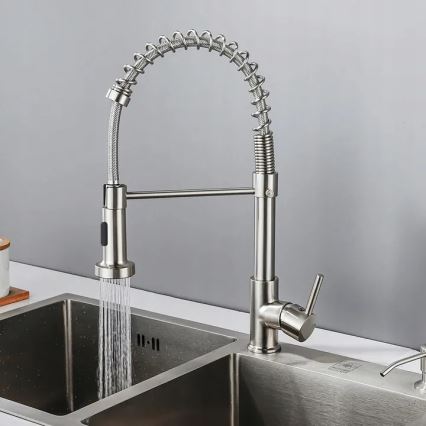 REA-B0417 - Rubinetto da cucina COLIN con doccetta estraibile 42,5 cm, finitura nichel