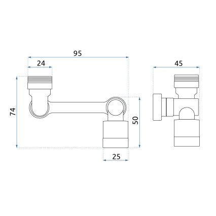 REA-B0660 - Attacco girevole per miscelatore da lavabo, finitura cromo lucido