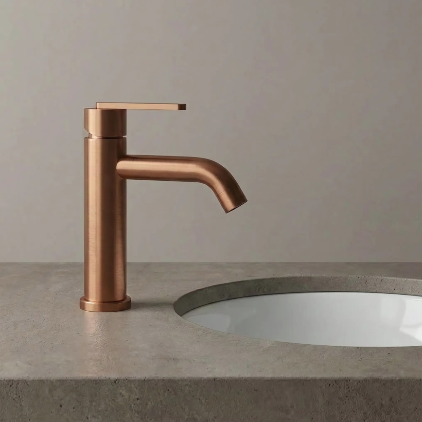 REA-B0970 - Miscelatore per lavabo ONTARIO 17,5 cm in rame spazzolato