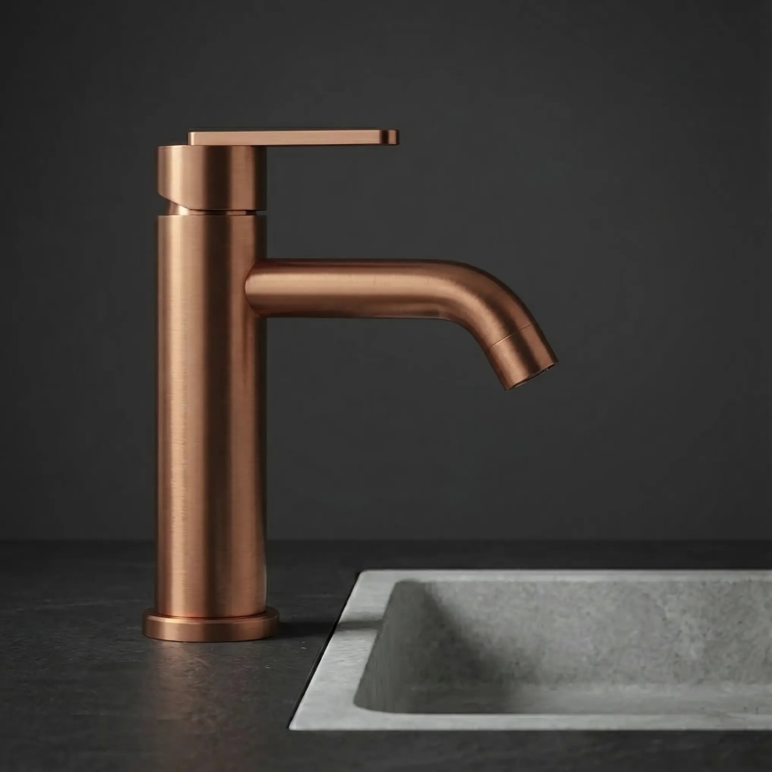 REA-B0970 - Miscelatore per lavabo ONTARIO 17,5 cm in rame spazzolato