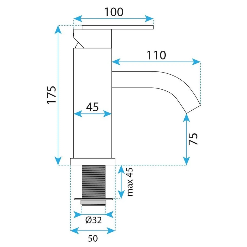 REA-B0970 - Miscelatore per lavabo ONTARIO 17,5 cm in rame spazzolato