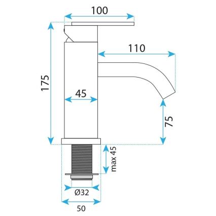 REA-B0970 - Miscelatore per lavabo ONTARIO 17,5 cm rame spazzolato