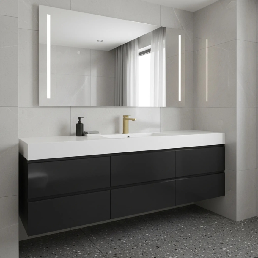 REA-B0976 - Miscelatore per lavabo ARLO 17 cm, finitura oro spazzolato