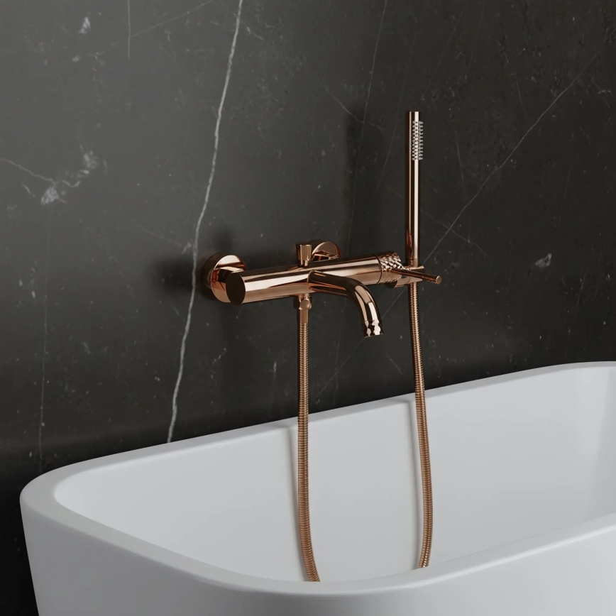 REA-B0980 - Set per vasca LUNGO DIAMOND, rame spazzolato