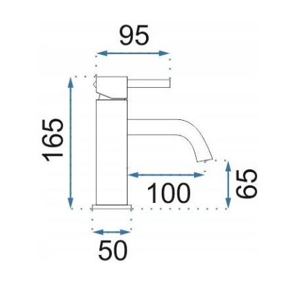 REA-B1112 - Miscelatore per lavabo LUNGO 16,5 cm, finitura in rame spazzolato
