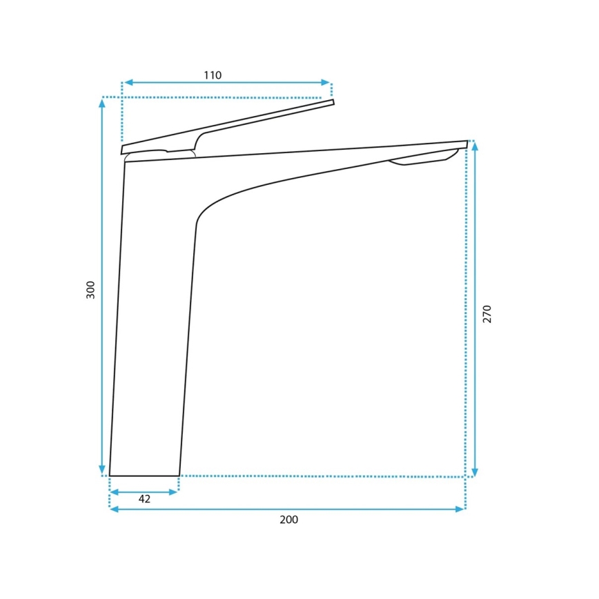 REA-B1126 - Miscelatore per lavabo AVALON 30 cm nero