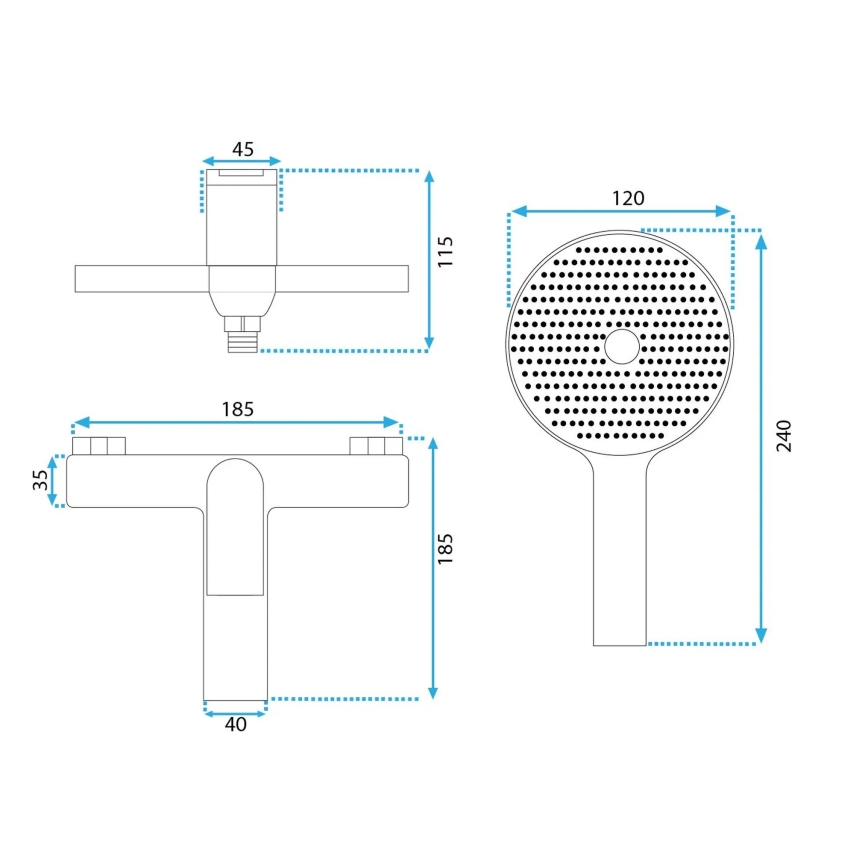 REA-B1129 - Set per vasca AVALON dorato