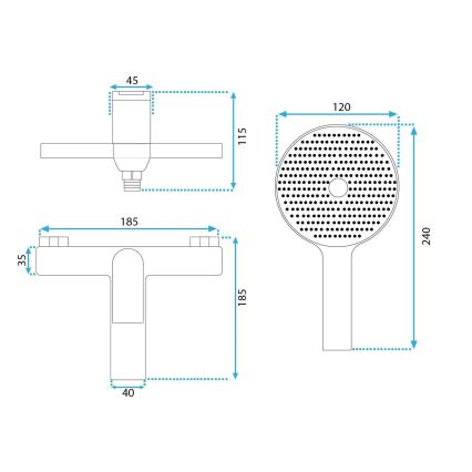 REA-B1156 - Set per vasca AVALON cromo lucido
