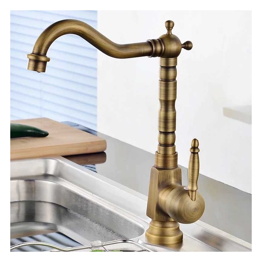 REA-B2150 - Miscelatore per lavabo BONA 28,5 cm oro spazzolato