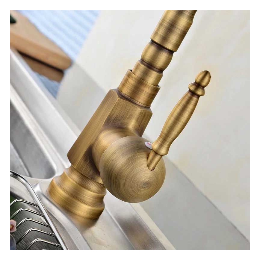 REA-B2150 - Miscelatore per lavabo BONA 28,5 cm oro spazzolato