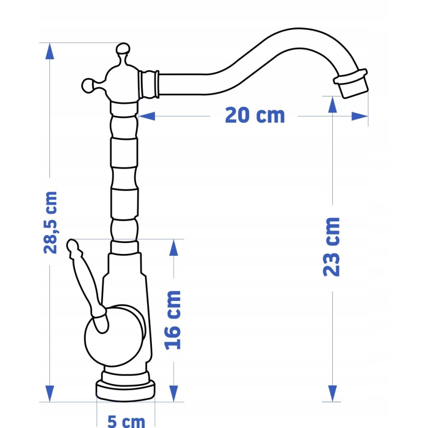 REA-B2150 - Miscelatore per lavabo BONA 28,5 cm oro spazzolato