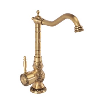 REA-B2500 - Miscelatore per lavabo VENICE RETRO 32 cm, finitura oro spazzolato