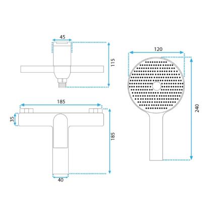 REA-B2707 - Set per vasca AVALON in oro spazzolato