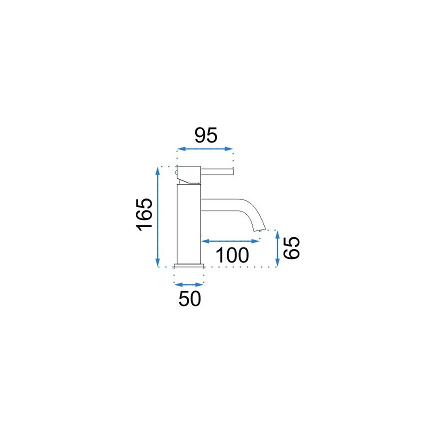 REA-B4101 - Miscelatore per lavabo LUNGO 16,5 cm cromo lucido