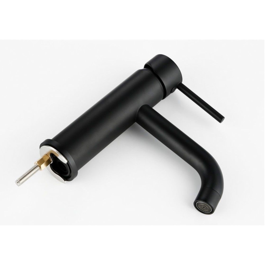 REA-B4102 - Miscelatore per lavabo LUNGO 16,5 cm nero